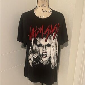 Lady Gaga Black Face Graphic Pullover T-Shirt Music Festival Concert
